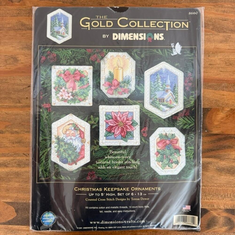 Gold Collection by Dimensions Christmas Keepsake Ornaments Kit  8660